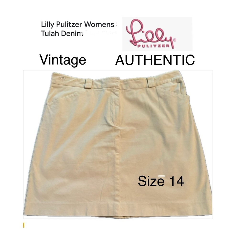 Vintage Lilly Pulitzer Tan Classic Women's Skirt Size 14